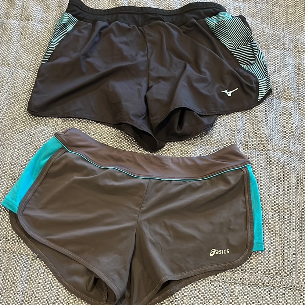Asics and Mizuno Running Shorts - Gray and Teal